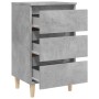 Mesita de noche patas madera maciza gris hormigón 40x35x69 cm de vidaXL, Mesitas de noche - Ref: Foro24-805895, Precio: 49,76...