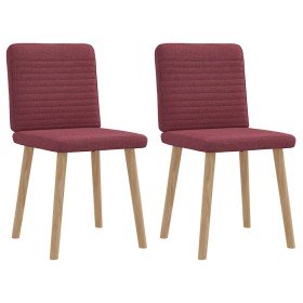 Sillas de comedor 2 unidades tela rojo tinto en Sillas de comedor | Comprar online en Foru.es