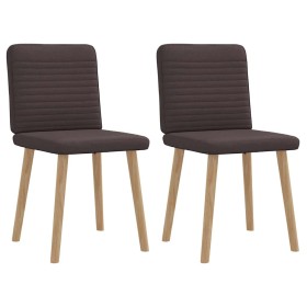 Sillas de comedor 2 unidades tela marrón oscuro en Sillas de comedor | Comprar online en Foru.es