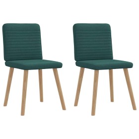 Sillas de comedor 2 unidades tela verde oscuro en Sillas de comedor | Comprar online en Foru.es
