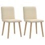 Sillas de comedor 2 unidades tela color crema en Sillas de comedor | Comprar online en Foru.es