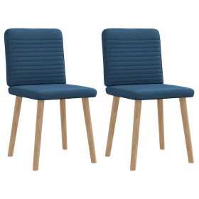 Sillas de comedor 2 unidades tela azul en Sillas de comedor | Comprar online en Foru.es