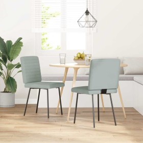 Sillas de comedor 2 unidades terciopelo gris claro en Sillas de comedor | Comprar online en Foru.es