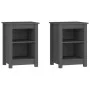 Mesitas de noche 2 uds madera maciza de pino gris 40x35x55 cm de vidaXL, Mesitas de noche - Ref: Foro24-820961, Precio: 95,60...