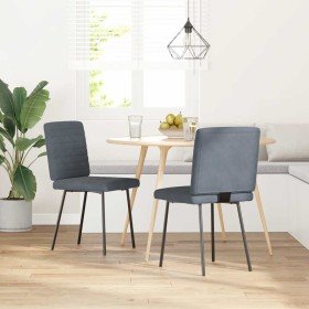 Sillas de comedor 2 unidades terciopelo gris oscuro en Sillas de comedor | Comprar online en Foru.es