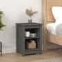 Mesitas de noche 2 uds madera maciza de pino gris 40x35x55 cm de vidaXL, Mesitas de noche - Ref: Foro24-820961, Precio: 95,60...
