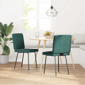 Sillas de comedor 2 unidades terciopelo verde oscuro en Sillas de comedor | Comprar online en Foru.es