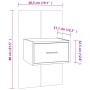 Mesita de noche de pared roble ahumado de vidaXL, Mesitas de noche - Ref: Foro24-816952, Precio: 28,41 €, Descuento: %