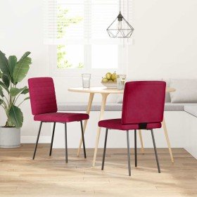 Sillas de comedor 2 unidades terciopelo rojo tinto en Sillas de comedor | Comprar online en Foru.es