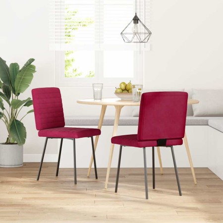 Sillas de comedor 2 unidades terciopelo rojo tinto en Sillas de comedor | Comprar online en Foru.es