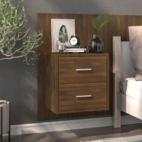 Mesita de noche de pared marrón roble de vidaXL, Mesitas de noche - Ref: Foro24-816962, Precio: 35,54 €, Descuento: %