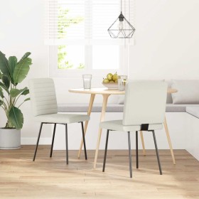 Sillas de comedor 2 unidades terciopelo crema en Sillas de comedor | Comprar online en Foru.es