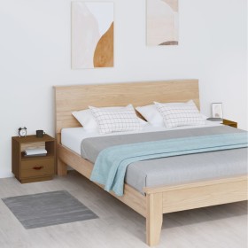Mesitas de noche 2 uds madera de pino marrón miel 40x34x45 cm de vidaXL, Mesitas de noche - Ref: Foro24-818302, Precio: 74,38...