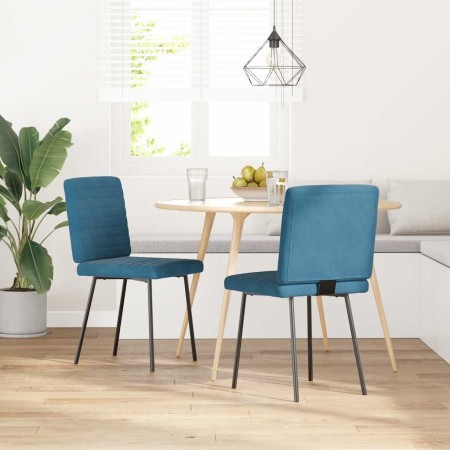 Sillas de comedor 2 unidades terciopelo azul en Sillas de comedor | Comprar online en Foru.es
