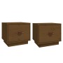 Mesitas de noche 2 uds madera de pino marrón miel 40x34x35 cm de vidaXL, Mesitas de noche - Ref: Foro24-818292, Precio: 64,40...