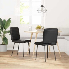 Sillas de comedor 2 unidades cuero sintético negro en Sillas de comedor | Comprar online en Foru.es
