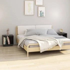Mesitas de noche 2 uds madera maciza de pino gris 40x30x40 cm de vidaXL, Mesitas de noche - Ref: Foro24-813340, Precio: 36,91...