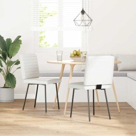 Sillas de comedor 2 unidades cuero sintético blanco en Sillas de comedor | Comprar online en Foru.es