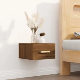 Mesita de noche de pared color roble marrón 35x35x20 cm de vidaXL, Mesitas de noche - Ref: Foro24-817577, Precio: 26,92 €, De...