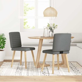 Sillas de comedor 2 unidades tela gris oscuro en Sillas de comedor | Comprar online en Foru.es