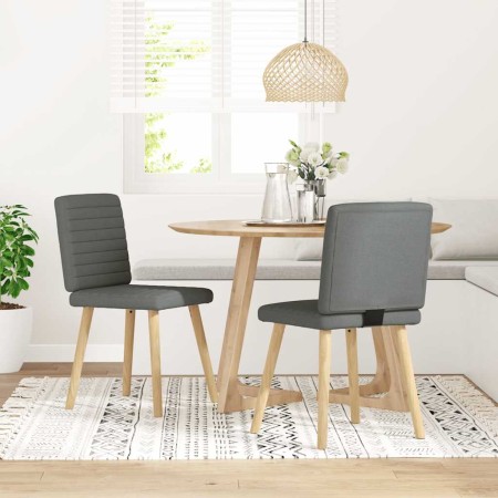 Sillas de comedor 2 unidades tela gris oscuro en Sillas de comedor | Comprar online en Foru.es