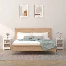 Mesitas de noche 2 uds madera maciza de pino blanco 40x35x55 cm de vidaXL, Mesitas de noche - Ref: Foro24-820959, Precio: 71,...