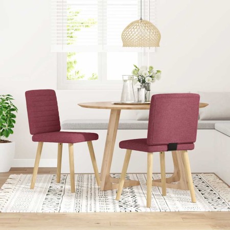 Sillas de comedor 2 unidades tela rojo tinto en Sillas de comedor | Comprar online en Foru.es