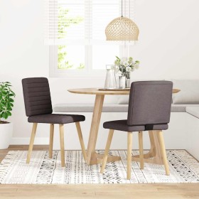 Sillas de comedor 2 unidades tela marrón oscuro en Sillas de comedor | Comprar online en Foru.es