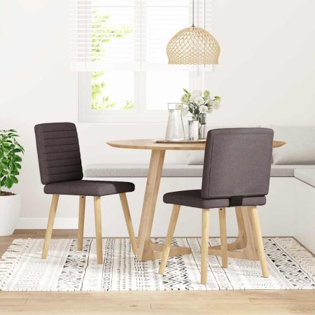 Sillas de comedor 2 unidades tela marrón oscuro en Sillas de comedor | Comprar online en Foru.es
