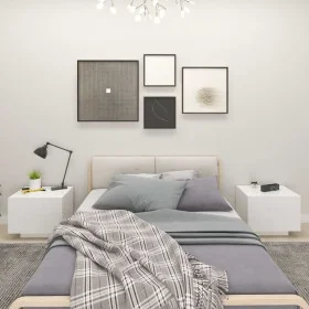 Mesita de noche madera de ingeniería blanco 100x35x40 cm de vidaXL, Mesitas de noche - Ref: Foro24-3082765, Precio: 61,47 €, ...