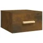 Mesita de noche de pared color roble ahumado 35x35x20 cm de vidaXL, Mesitas de noche - Ref: Foro24-817573, Precio: 26,64 €, D...