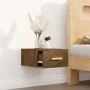 Mesita de noche de pared color roble ahumado 35x35x20 cm de vidaXL, Mesitas de noche - Ref: Foro24-817573, Precio: 26,64 €, D...