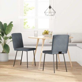 Sillas de comedor 2 unidades terciopelo gris oscuro en Sillas de comedor | Comprar online en Foru.es