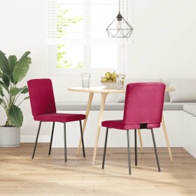 Sillas de comedor 2 unidades terciopelo rojo tinto en Sillas de comedor | Comprar online en Foru.es