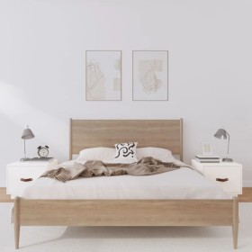 Mesitas de noche 2 uds madera maciza pino blanco 40x34x35 cm de vidaXL, Mesitas de noche - Ref: Foro24-818288, Precio: 64,40 ...