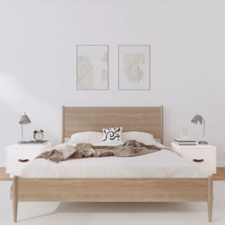 Mesitas de noche 2 uds madera maciza pino blanco 40x34x35 cm de vidaXL, Mesitas de noche - Ref: Foro24-818288, Precio: 64,40 ...