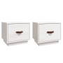 Mesitas de noche 2 uds madera maciza pino blanco 40x34x35 cm de vidaXL, Mesitas de noche - Ref: Foro24-818288, Precio: 64,40 ...