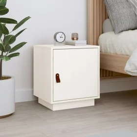 Nachttisch aus massivem weißem Kiefernholz, 40 x 34 x 45 cm von vidaXL, Nachttische - Ref: Foro24-818277, Preis: 43,57 €, Rab...