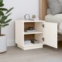 Mesita de noche madera maciza de pino blanca 40x34x45 cm de vidaXL, Mesitas de noche - Ref: Foro24-818277, Precio: 44,04 €, D...