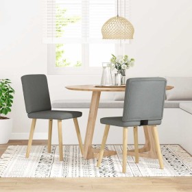 Sillas de comedor 2 unidades tela gris oscuro en Sillas de comedor | Comprar online en Foru.es