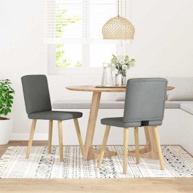 Sillas de comedor 2 unidades tela gris oscuro en Sillas de comedor | Comprar online en Foru.es