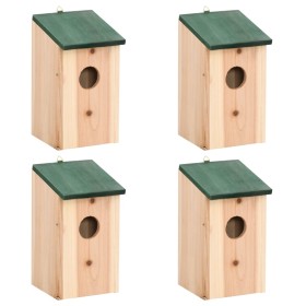 Casa para pájaros 4 unidades madera 12x12x22 cm en Decoración del hogar | Comprar online en Foru.es