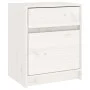 Solid white pine wood bedside table 40x31x50 cm by vidaXL, Nightstands - Ref: Foro24-808125, Price: 46,20 €, Discount: %