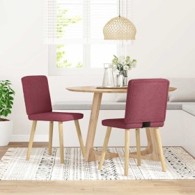 Sillas de comedor 2 unidades tela rojo tinto en Sillas de comedor | Comprar online en Foru.es