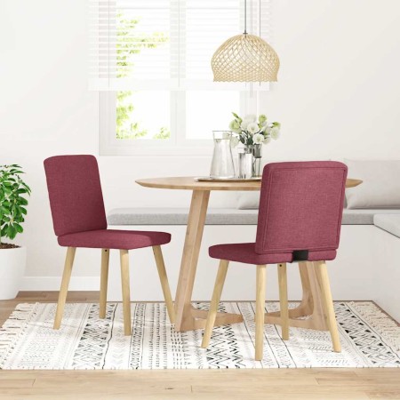 Sillas de comedor 2 unidades tela rojo tinto en Sillas de comedor | Comprar online en Foru.es