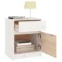 Solid white pine wood bedside table 40x31x50 cm by vidaXL, Nightstands - Ref: Foro24-808125, Price: 46,20 €, Discount: %