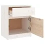 Solid white pine wood bedside table 40x31x50 cm by vidaXL, Nightstands - Ref: Foro24-808125, Price: 46,20 €, Discount: %