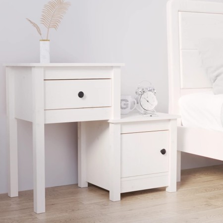 Mesita de noche madera maciza de pino blanco 79,5x38x65,5 cm de vidaXL, Mesitas de noche - Ref: Foro24-814541, Precio: 77,86 ...