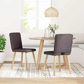 Sillas de comedor 2 unidades tela marrón oscuro en Sillas de comedor | Comprar online en Foru.es