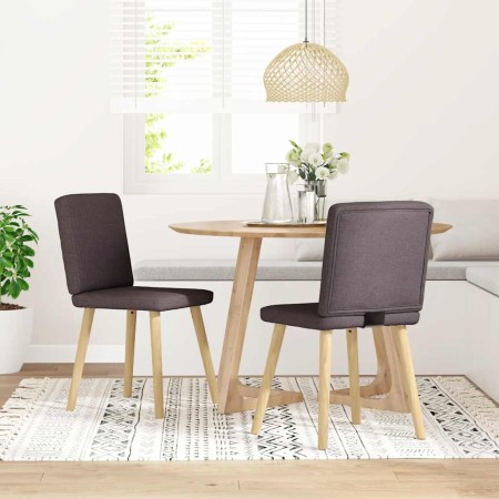 Sillas de comedor 2 unidades tela marrón oscuro en Sillas de comedor | Comprar online en Foru.es